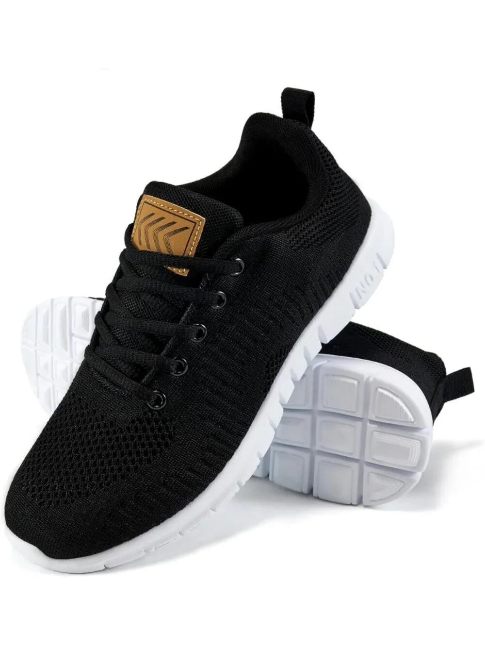 Women's Black Lightweight Non Slip Comfortable Breathable Pull On Sneakers
